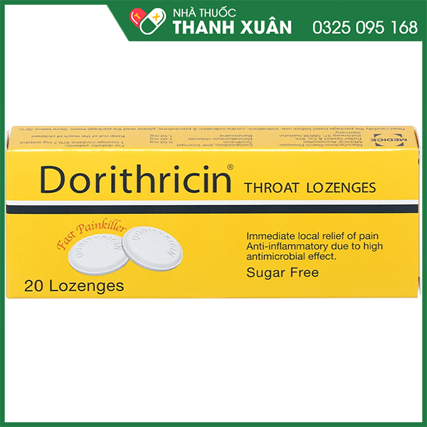 Dorithricin Throat Lozenges viên ngậm trị viêm họng